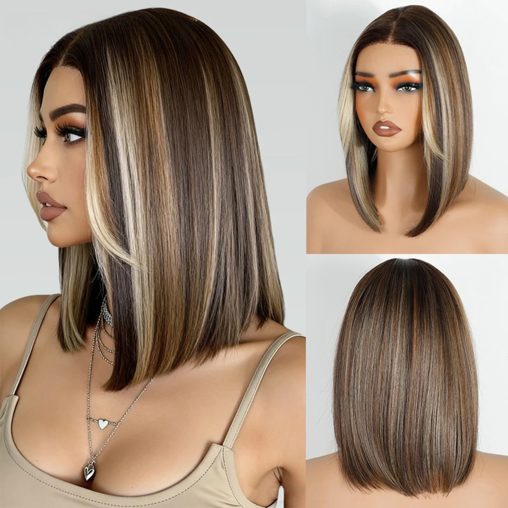 Short Bob 12" Ombre Synthetic Lace Wigs