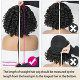 Size of Short Bob Bouncy Curly Human Hair Wigs With Bangs