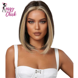Short Bob Highlight Middle Part Synthetic Hair Wigs Sassy Chick Logo