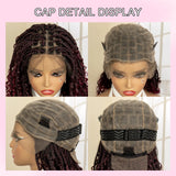 Short Burgundy Box Braided Wig 14 Inches cap size