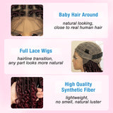 Short Burgundy Box Braided Wig 14 Inches details