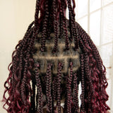 Short Burgundy Box Braided Wig 14 Inches back