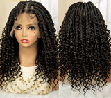 Short Burgundy Box Braided Wig 14 Inches black