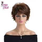 Short Curly 10 inches Gold Natural Synthetic Wig Sassy Chick Logo