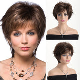 Short Curly 10 inches Gold Natural Synthetic Wig