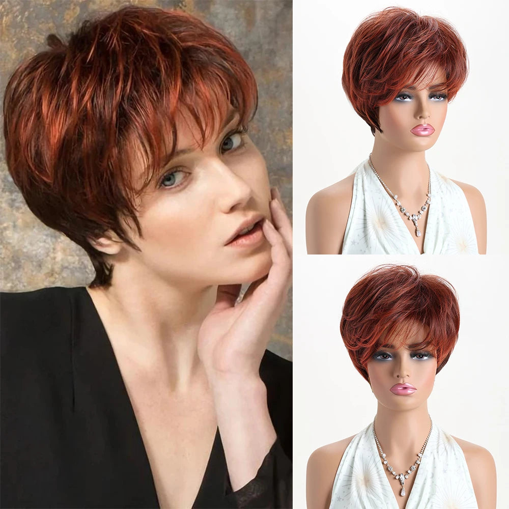 Short Curly 10 inches Gold Natural Synthetic Wig