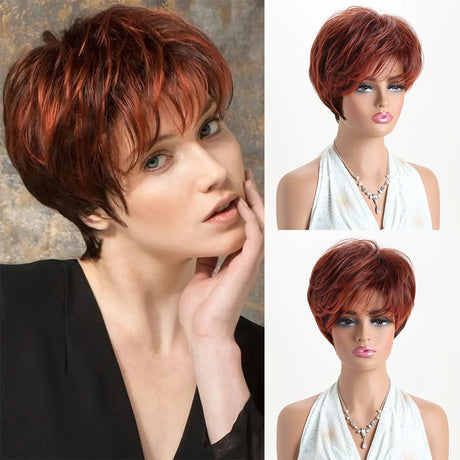 Short Curly 10 inches Gold Natural Synthetic Wig