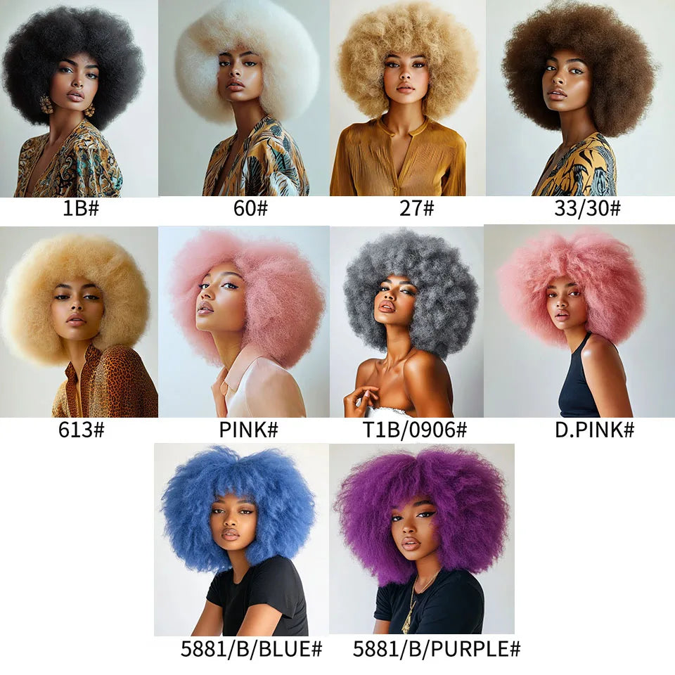 Collection of Short Curly Afro Wigs Premium Synthetic Wig