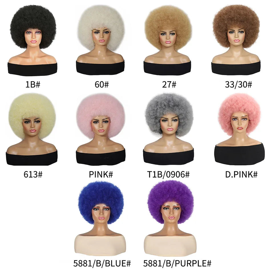 Collection of Short Curly Afro Wigs Premium Synthetic Wig