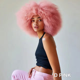 Pink Short Curly Afro Wigs Premium Synthetic Wig