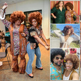 models using Short Curly Afro Wigs Premium Synthetic Wig