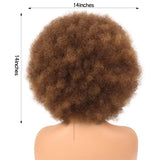 size of Short Curly Afro Wigs Premium Synthetic Wig