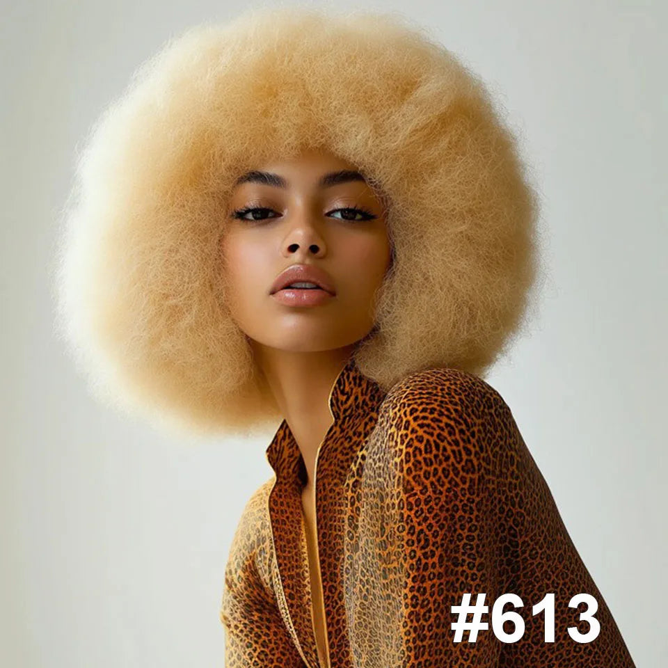 Blonde Short Curly Afro Wigs Premium Synthetic Wig