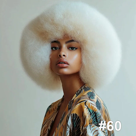 White Short Curly Afro Wigs Premium Synthetic Wig