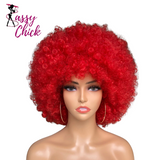 Short Hair Afro Kinky Curly Wig With Bangs Sassy Chick Logo