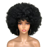 Short Hair Afro Kinky Curly Wig With Bangs black