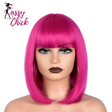 Short Straight Bob With Bangs Synthetic Wig Sassy Chick Logo