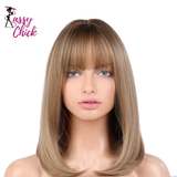Short Straight Bob with Bangs Synthetic Hair Wigs Sassy Chick Logo