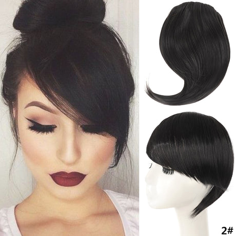 Black Side Bangs Hair Extensions Clip