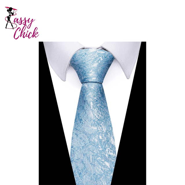 Silk Blue Wedding Accessories Necktie Sassy Chick Logo
