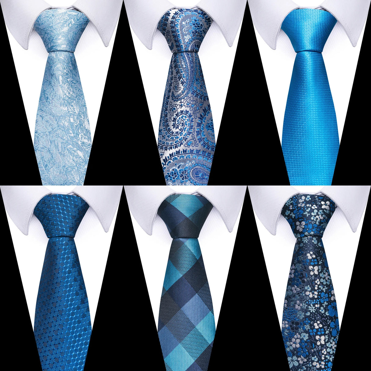 Collection of Silk Blue Wedding Accessories Necktie