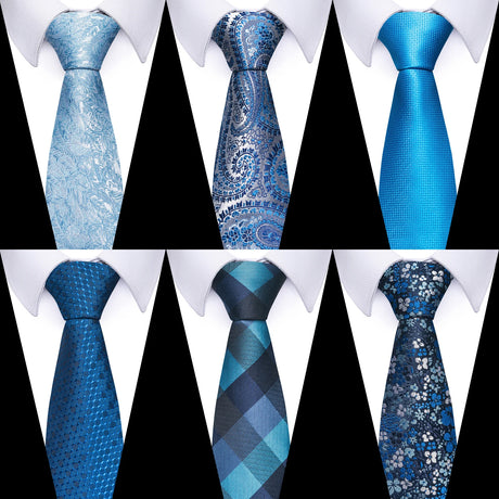 Collection of Silk Blue Wedding Accessories Necktie