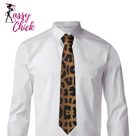 Silk Polyester Tiger King Neck Tie for Men Sassy Chick Logo