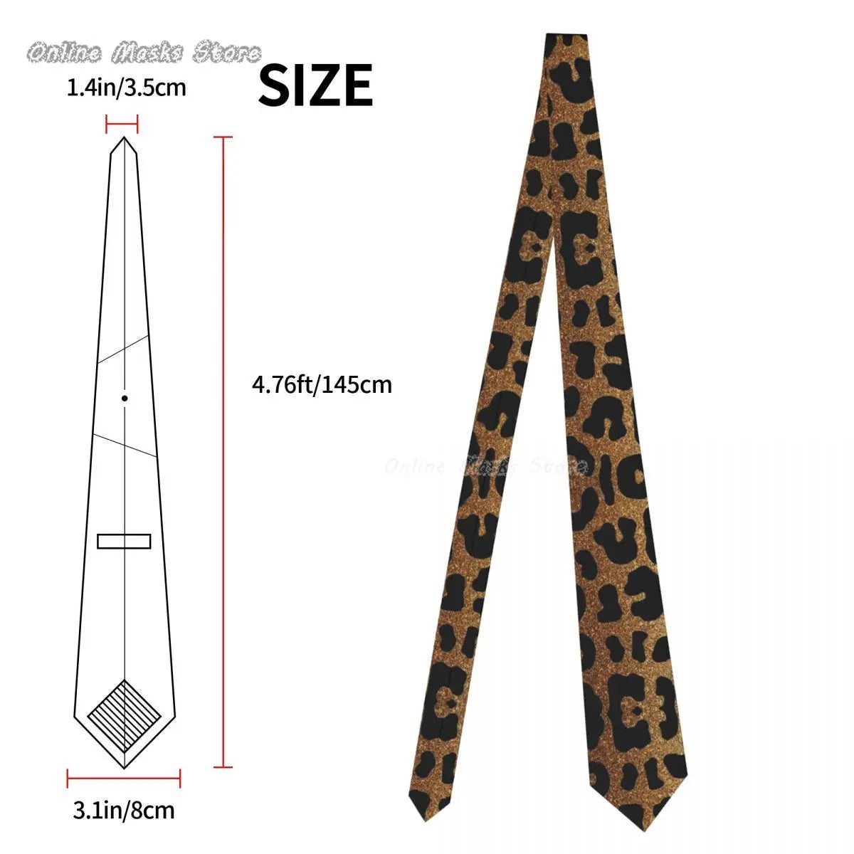 Silk Polyester Tiger King Neck Tie for Men size