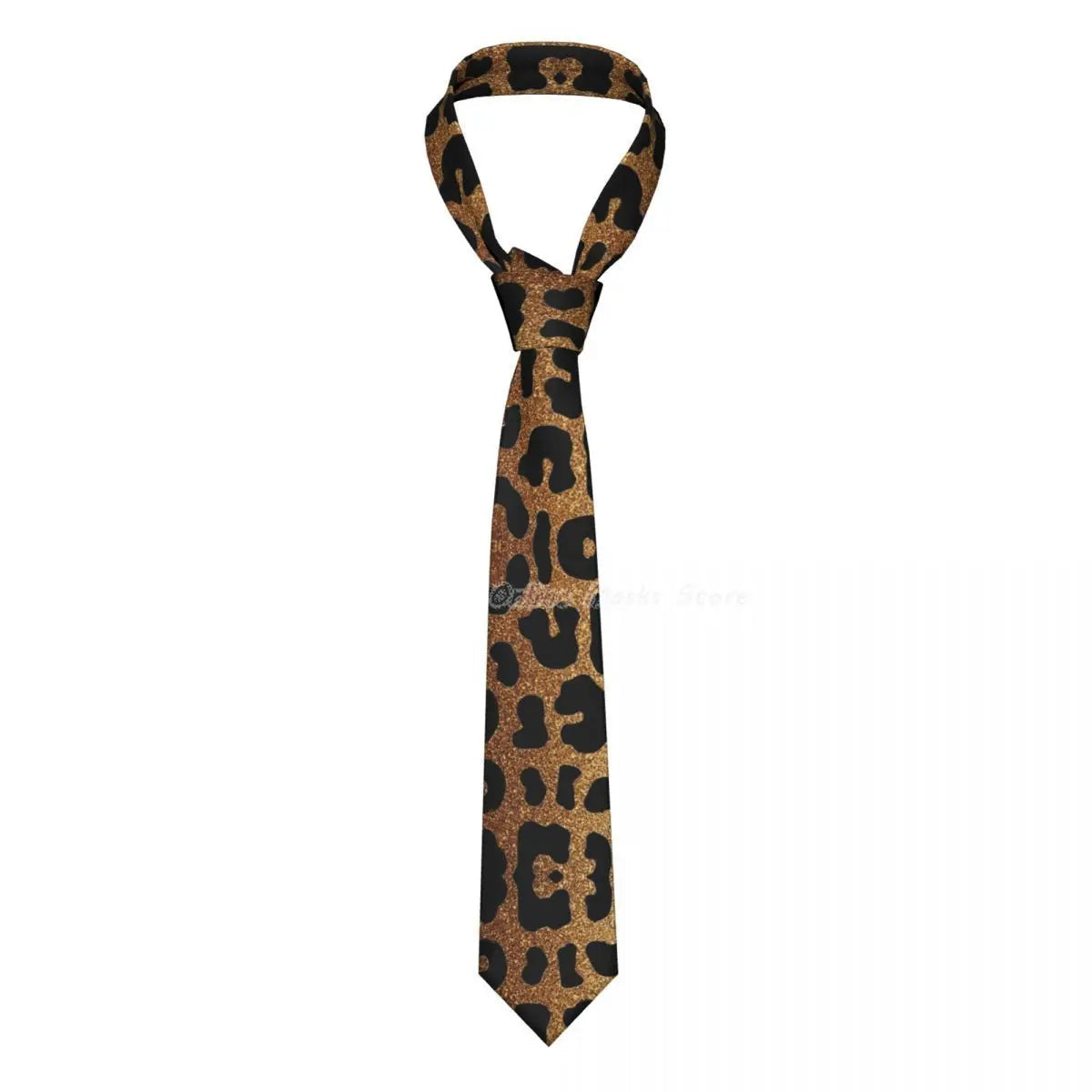 Silk Polyester Tiger King Neck Tie for Men  brwn