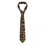 Silk Polyester Tiger King Neck Tie for Men  brwn