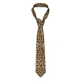 Silk Polyester Tiger King Neck Tie for Men brown