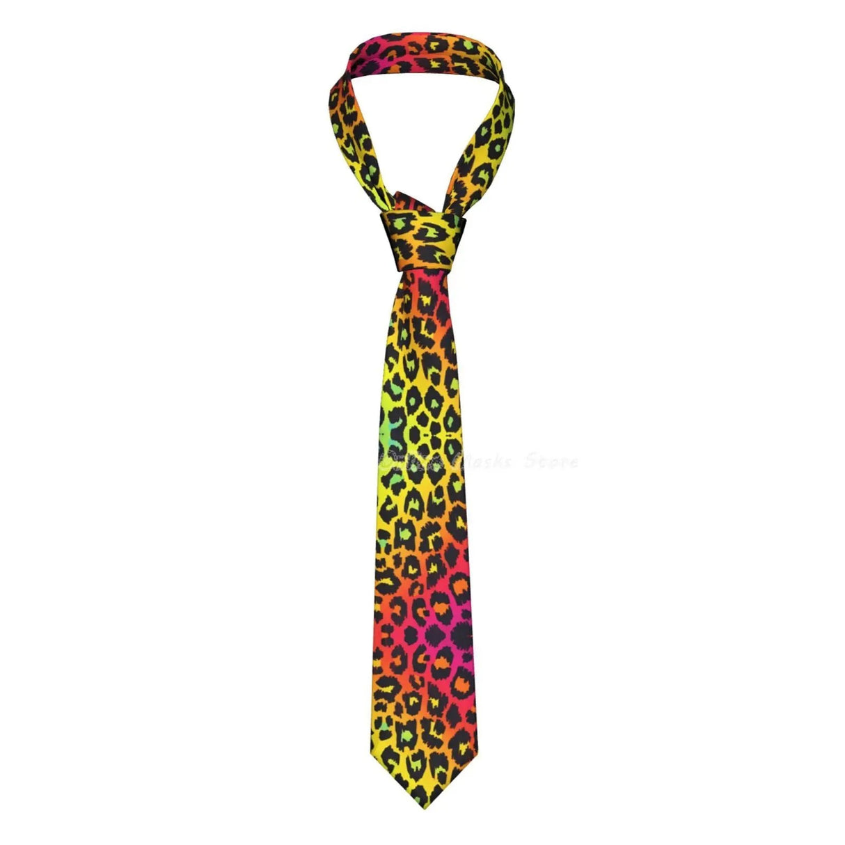 Silk Polyester Tiger King Neck Tie for Men multi color
