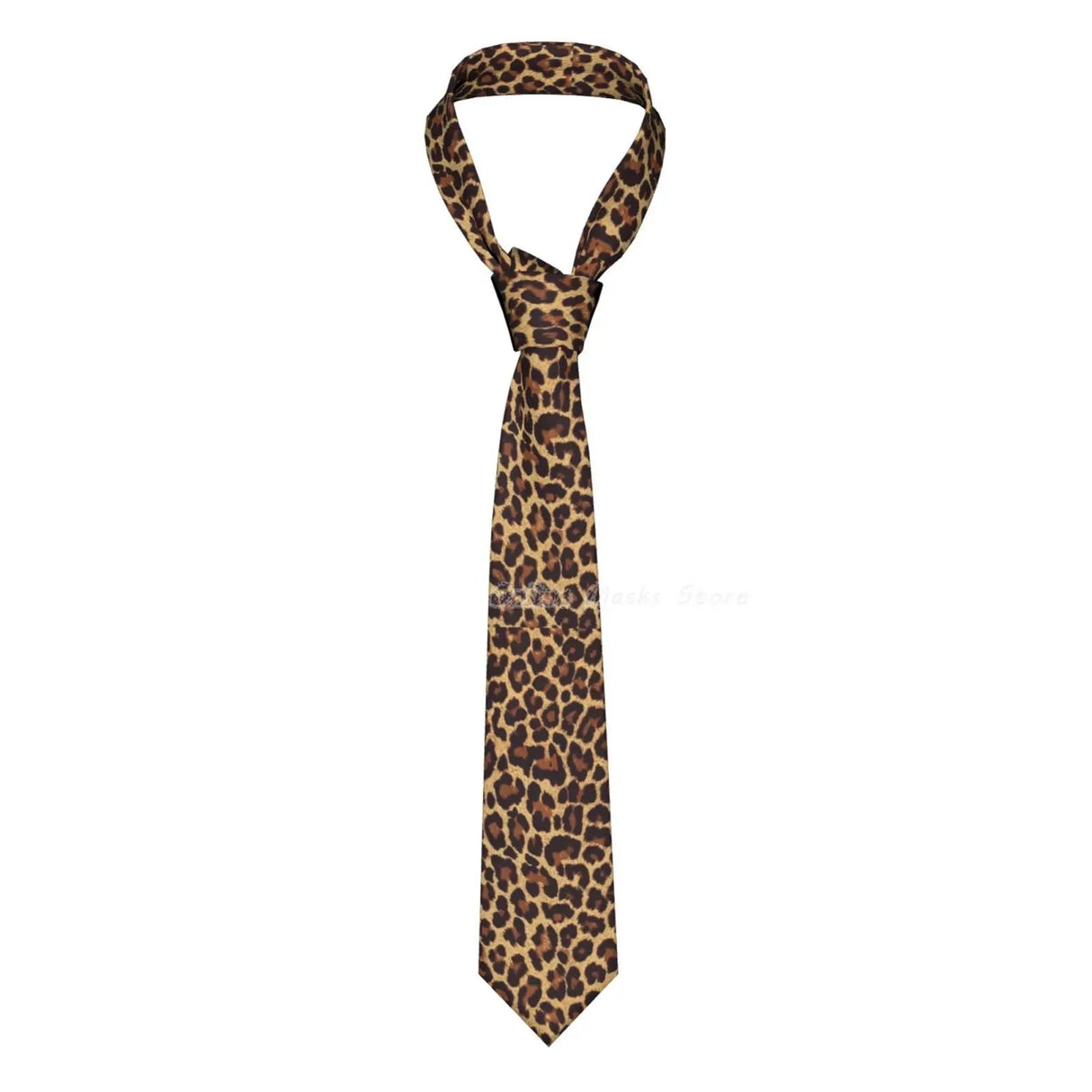 Silk Polyester Tiger King Neck Tie for Men brown