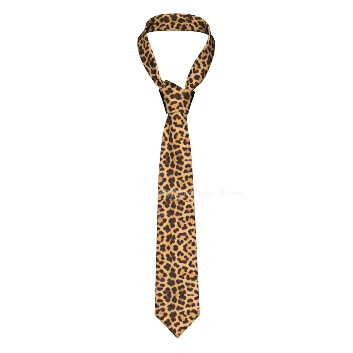Silk Polyester Tiger King Neck Tie for Men brown