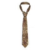 Silk Polyester Tiger King Neck Tie for Men  brown