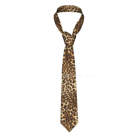Silk Polyester Tiger King Neck Tie for Men  brown