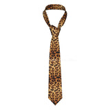 Silk Polyester Tiger King Neck Tie for Men  brown