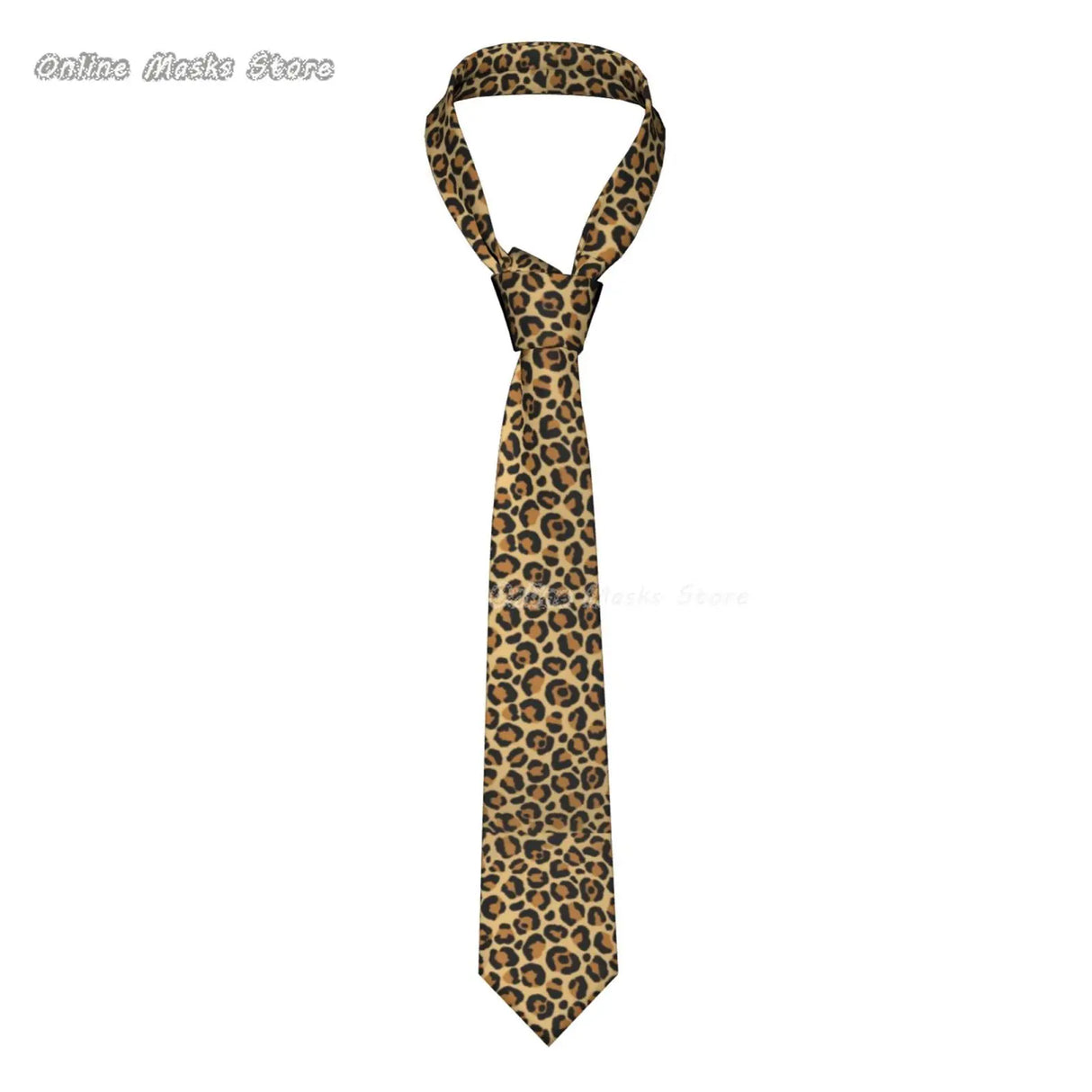 Silk Polyester Tiger King Neck Tie for Men brown