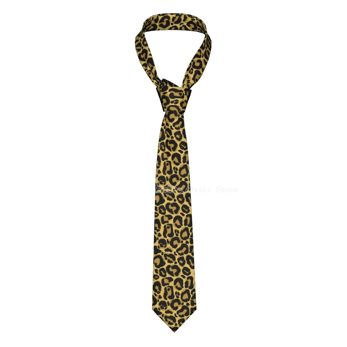 Silk Polyester Tiger King Neck Tie for Men brown