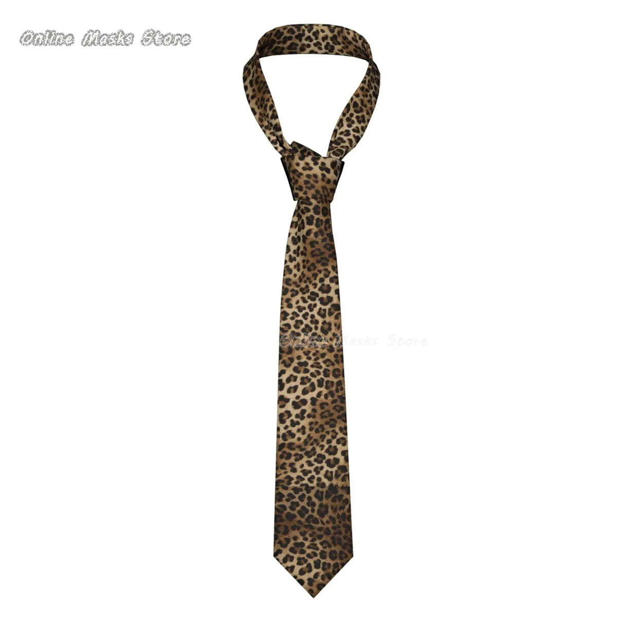 Silk Polyester Tiger King Neck Tie for Men brown
