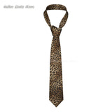 Silk Polyester Tiger King Neck Tie for Men brown
