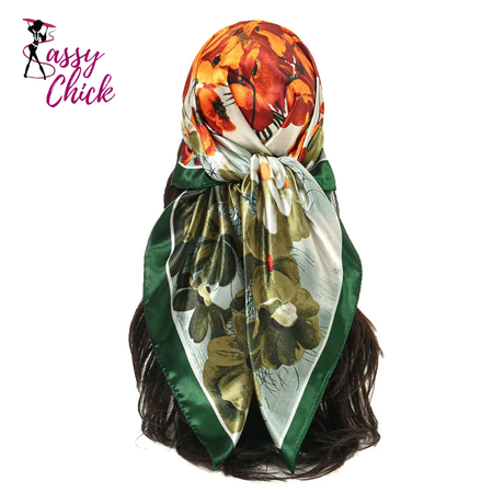 Silk Satin Paisley Wraps Bandana Sassy Chick Logo
