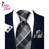 Silk Wedding Tie Cufflink Set Fashion Designer Necktie Sassy Chick Logo