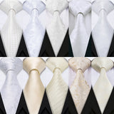 Collection of Silk White Men's Wedding Paisley Hanky Tie