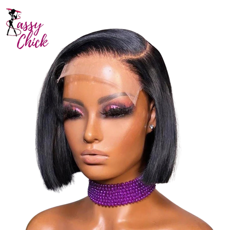 Silky Straight 13x6 13x4 Lace Frontal Human Hair Wigs Sassy Chick Logo