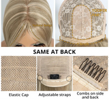 Cap Size Silky Straight Bob Synthetic Wigs with Bangs