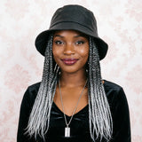 Silver Grey Snake Cap Wig Pre-looped Baseball Hat Wig