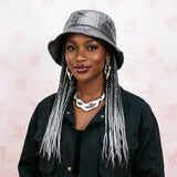 Silver Grey Snake Cap Wig Pre-looped Baseball Hat Wig