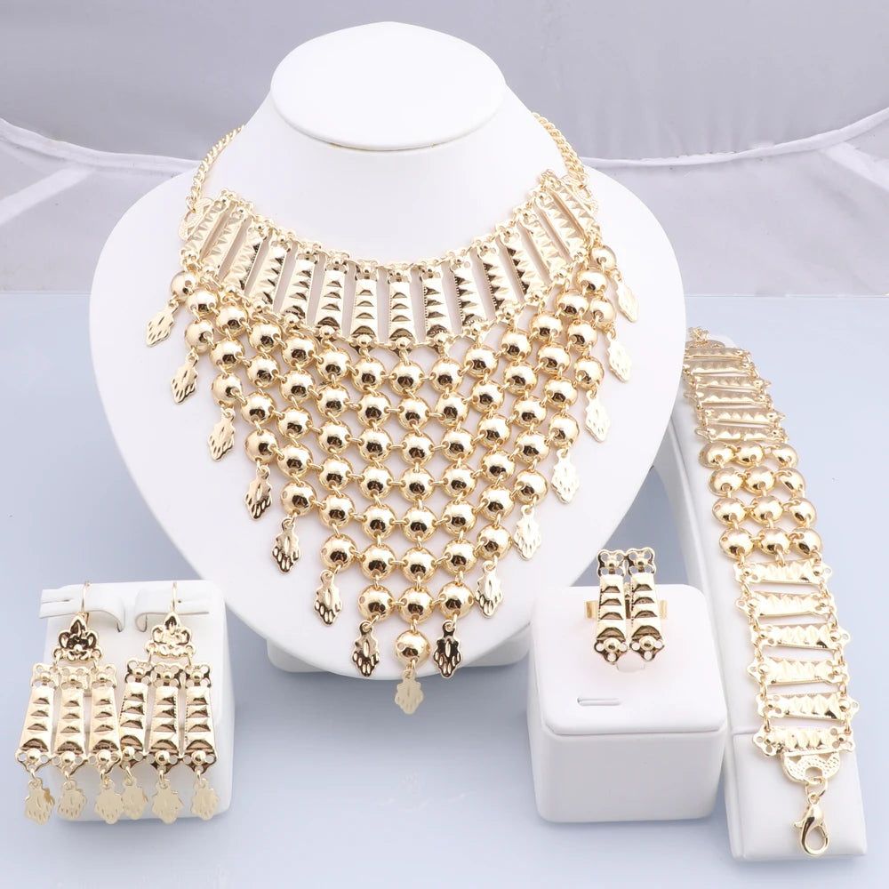 Silver Plated Tassels Wedding Jewelry Set