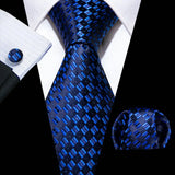 Blue Sky Blue Hanky Cufflinks Set Jacquard Cyan Teal